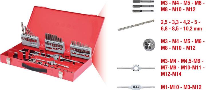 Image du produit KS Tools Jeu d'outils de taraudage HSS. 44 pcs. 331.0644