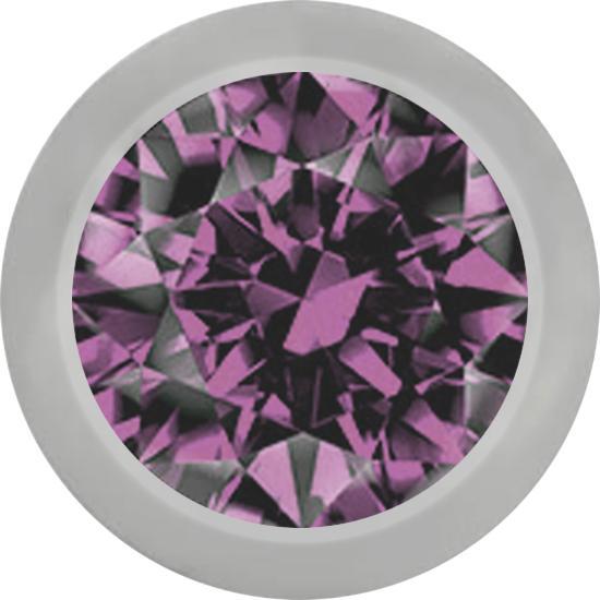 Produktbild Star Piercing Kugel silber mit Kristall hellviolett (Titan G23, ohne Messing)
