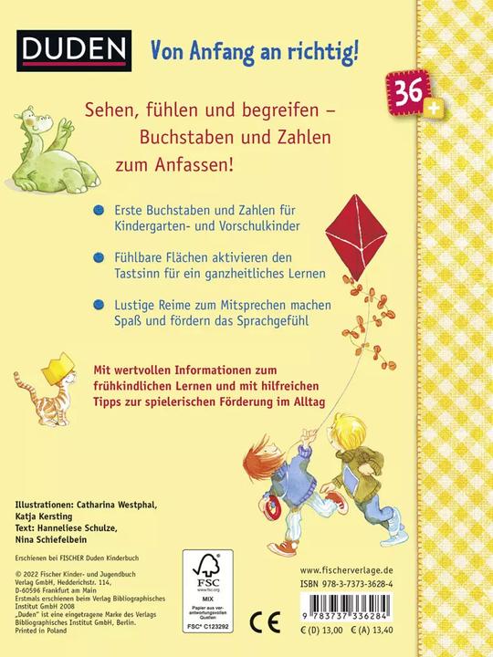 Produktbild Duden 36+: A bis Z und 1 bis 10 (Deutsch, Catharina Westphal, Hanneliese Schulze, 2022)