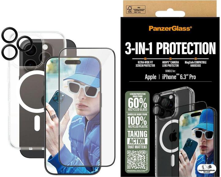 Actual product image PanzerGlass Bundle Ultra Wide FIt Glass + Case + Lens (1 Piece, Apple iPhone 16 Pro)
