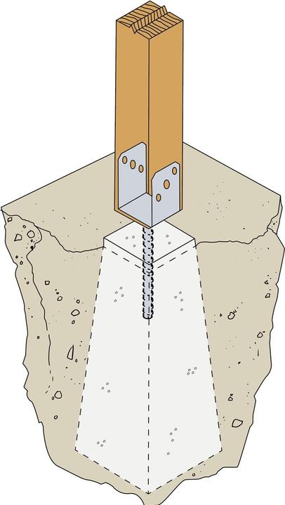 Produktbild Simpson Sst Simpson PPU Pfostenträger (Stützenfuss) 80x60 mm Pfostenschuh feuerverzinkt (Stützenfuss, 1 Stk.)