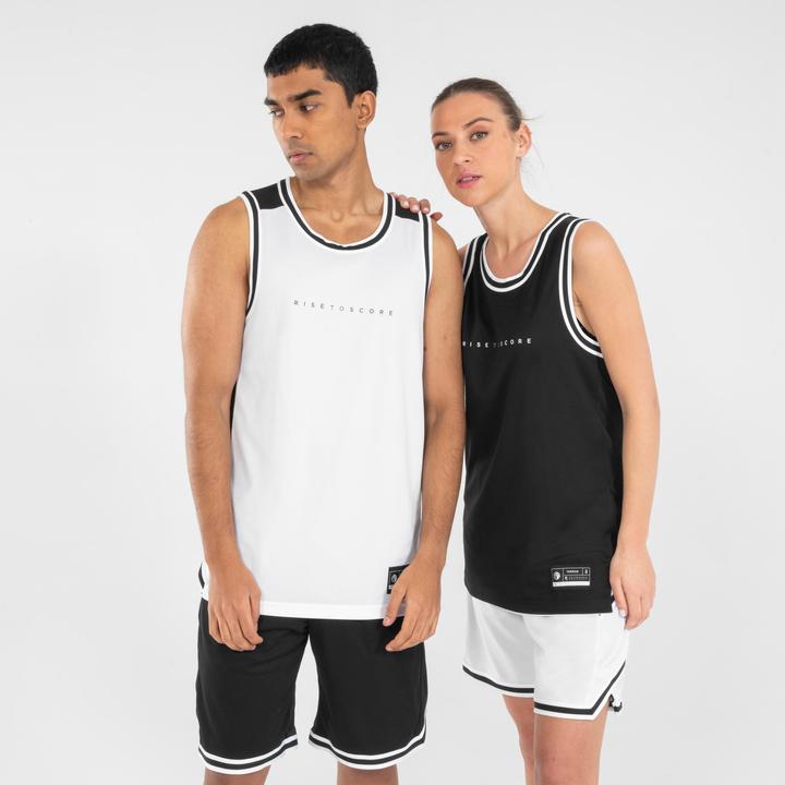 Produktbild Tarmak Damen/Herren Basketball Trikot ärmellos - T500 schwarz/weiss (3XL)