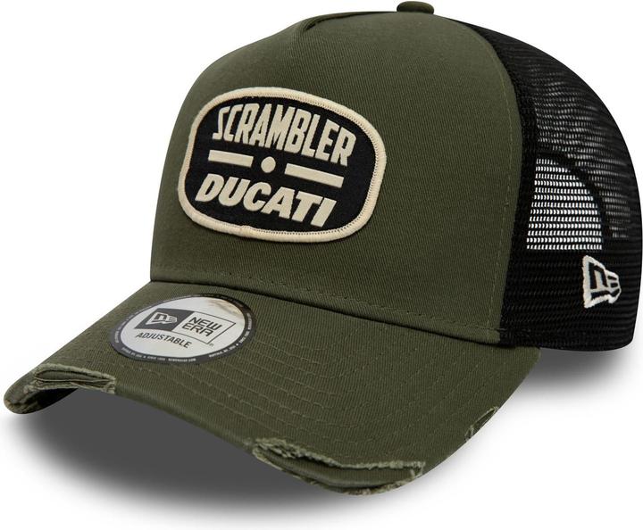 Immagine prodotto New Era Cappello Trucker A-Frame Distressed Scrambler Ducati Olive (Taglia unica)