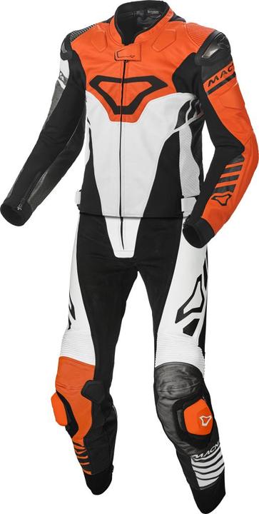 Actual product image Macna TRACKTIX Lederkombi 2-teilig weiss-grau-orange 50 (Men, 50)