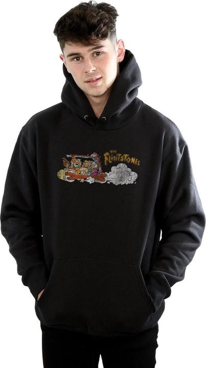 Actual product image The Flintstones Mens Family Car Distressed Hoodie (XXL)