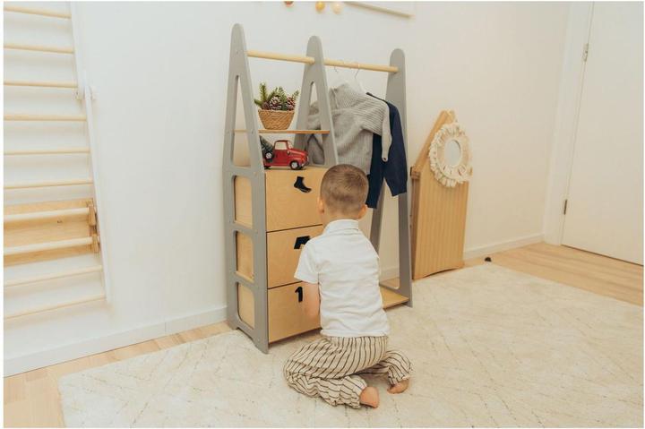 Actual product image Duck Woodworks Children's wardrobe drawers with dress form handles