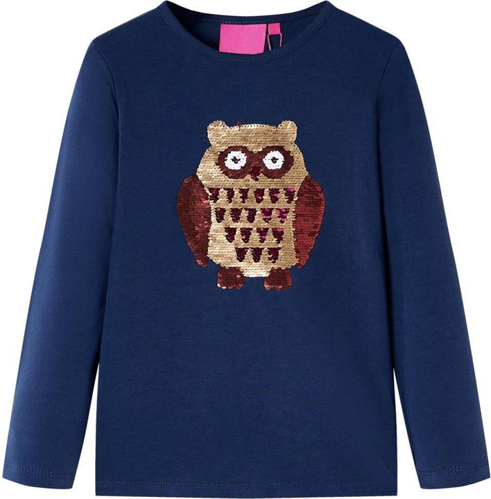 Actual product image VidaXL Children's long-sleeved shirt navy blue 92,Material: 95 % cotton (92)