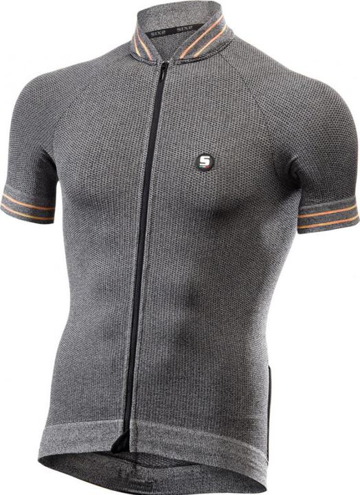 Sixs T-Shirt Clima Jersey grau-schwarz (L)