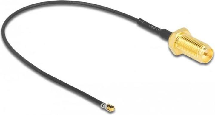 Produktbild Delock Antennenkabel RP-SMA Buchse zum Einbau zu MHF® 4L LK Stecker 1.37 10 cm Gewindelänge 10 mm (2.50 dB, Antennenkabel)
