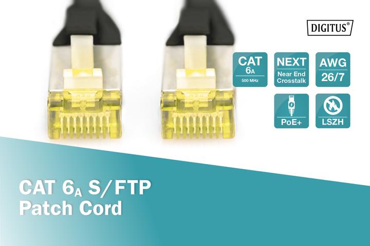Immagine prodotto Digitus Cavo adattatore CAT6A S-FTP, 3m, SW (S/FTP, CAT6a, 3 m)