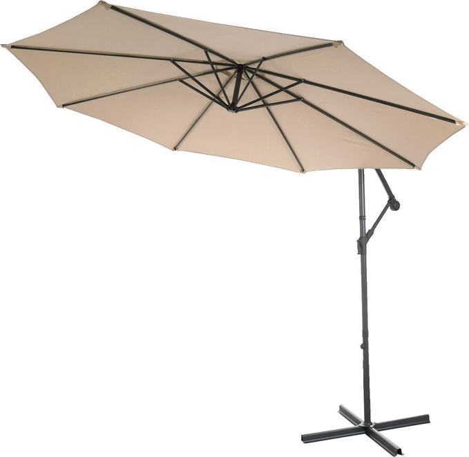 Image du produit Swisshandel24 Parapluie, parasol protection solaire, Ø 3m inclinable, polyester/acier 11kg - sable-beige sans (3.60 m)