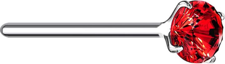 Produktbild Star Piercing Nasenstecker biegen silber runder Kristall rot gefasst (ohne Messing, 925 Sterlingsilber)
