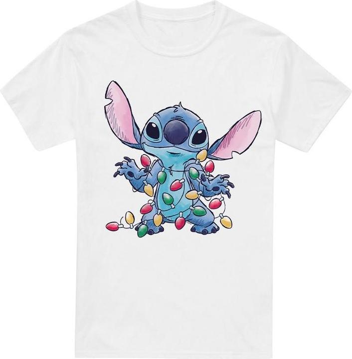 Immagine prodotto Lilo & Stitch Maglietta Schizzo di Luci di Natale Uomo (L)