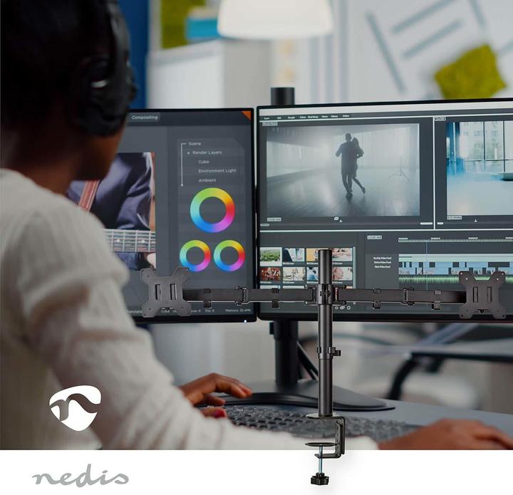 Produktbild Nedis Schreibtisch Monitorhalterung | 2 Bildschirm(e) | 15 - 32 " | 75x75 / 100x100 | Vollbeweglich (Tisch, 32")