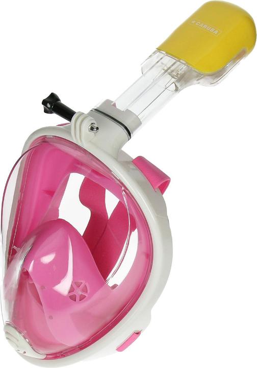 Produktbild Caruba Vollgesichts Schnorchelmaske Dual Air abnehmbar + Action Cam Halterung (rosa L/XL)