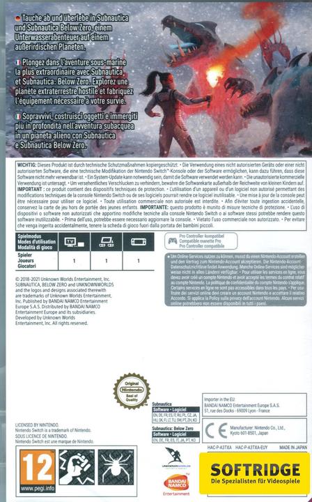 Actual product image Bandai Namco Subnautica + Subnautica: Below Zero (Switch, FR, DE, IT)