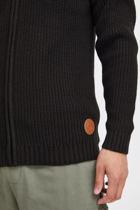 Actual product image Solid Xenos Men's Cardigan Chunky Knit Jacket With Funnel Neck Made Of 100% Cotton (XL)
