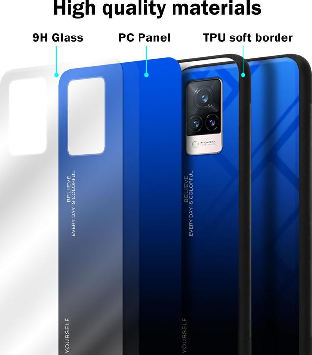Actual product image Cadorabo TPU 2 colors glass envelope (Vivo V21)