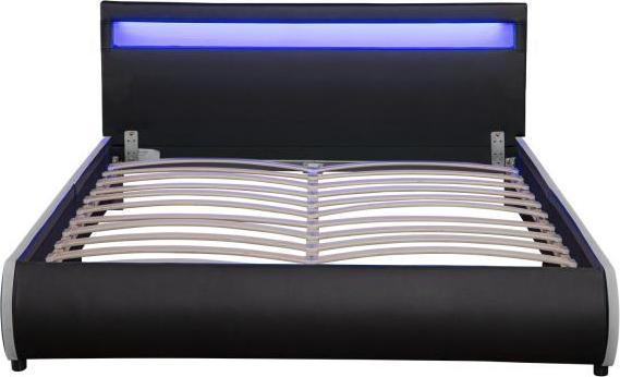 Actual product image Juskys Seville upholstered bed with LED (140 x 200)