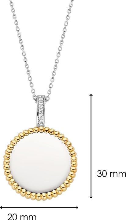 Actual product image Ti Sento Milano Necklace with pendant and cubic zirconia bicolour 6798SY (925 silver, 20cm)