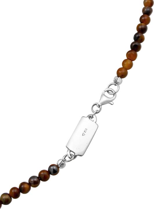 Produktbild Kuzzoi Edelsteinkette, Perle, Perlenkette (Tigerauge, 925er Sterling Silber, Edelstahl, 60 cm)