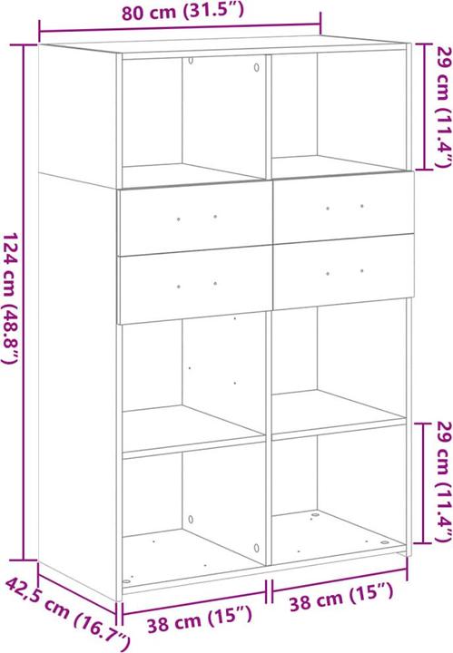 Immagine prodotto VidaXL Uschi (80 x 42,5 x 124 cm)