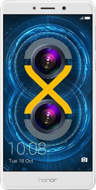 Actual product image Honor 6x (32 GB, Silver, 5.50", Hybrid Dual SIM, 12 Mpx, 4G)
