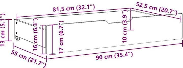 Immagine prodotto VidaXL Cassettiera del letto con rotelle 2 pezzi.