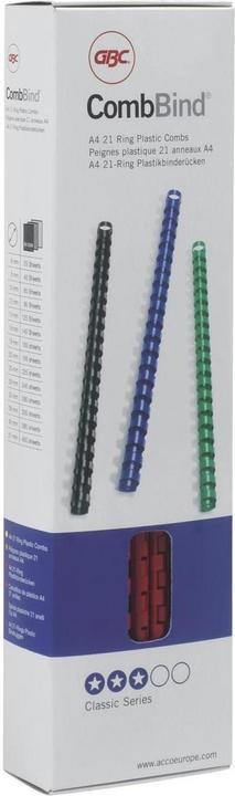 Immagine prodotto GBC Raccoglitore di dorso 12mm, 21 anelli, nero, 100 pezzi.