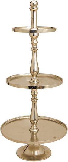 G. Wurm Etagere mit 3 Ebenen aus Metall Gold (B/H/T) 25/34/42x97cm