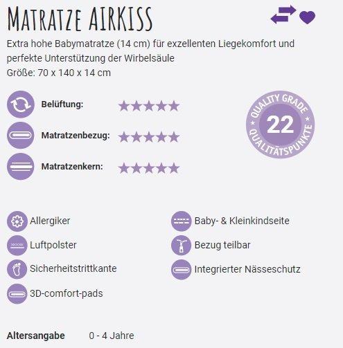 Produktbild Träumeland Babymatratze Airkiss (70 x 140 cm)