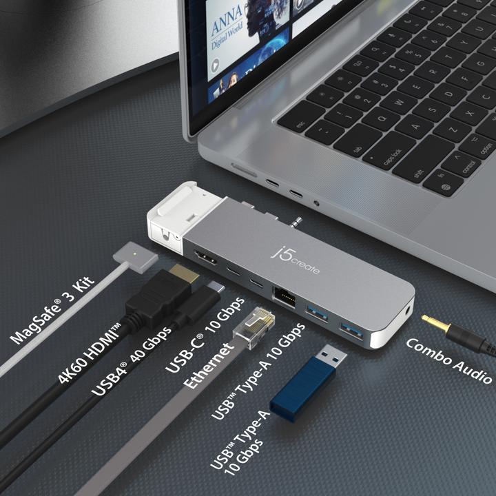 Actual product image j5Create JCD395 (USB-C, 7 Ports)