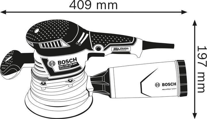 Productafbeelding Bosch Professional GEX 40-150 (Excentrische schuurmachine, 400 W)