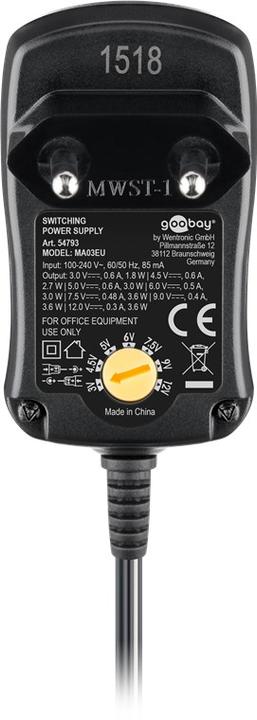 Produktbild Goobay 3 V - 12 V Universal-Netzteil