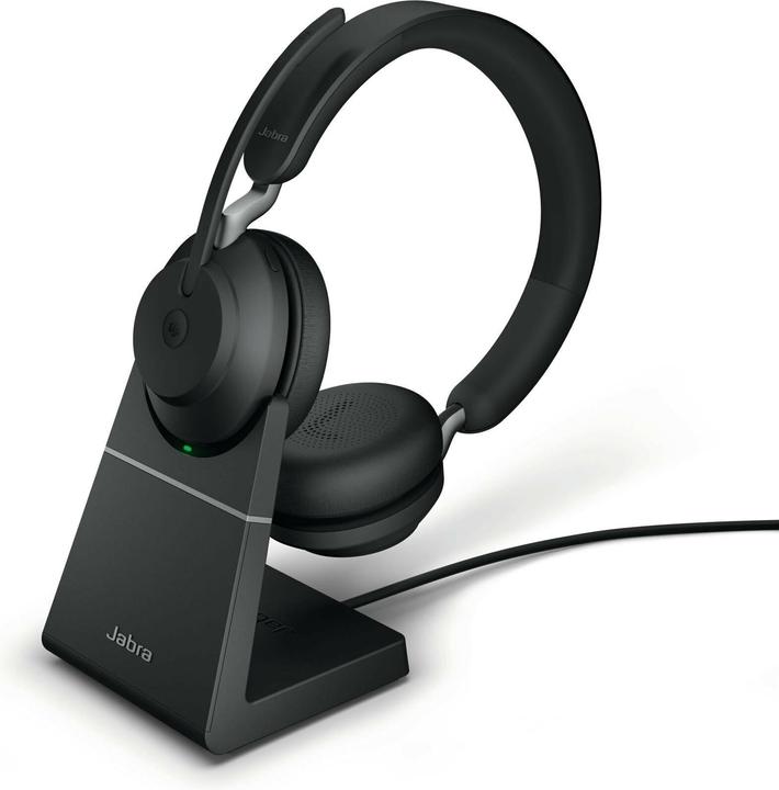 Jabra Evolve2 65 Stereo MS + Ladestation + Link 380c schwarz (Kabelgebunden, Kabellos, USB-C)
