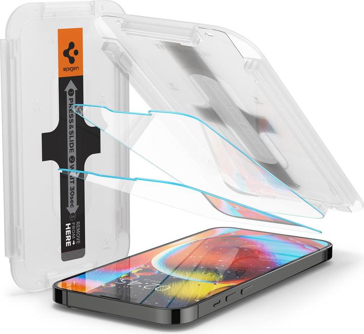 Actual product image Spigen Glas.tR EZ Fit (2 Piece, Apple iPhone 13, Apple iPhone 13 Pro)