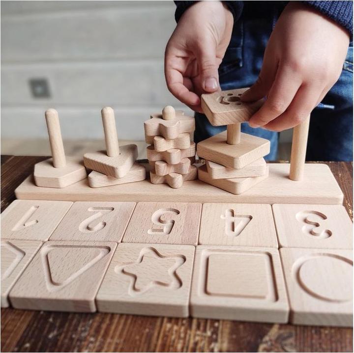 Actual product image Bim-Ba Sensory Geo String Shapes - Sensory Geo String Shapes.shop® Natural (Multilingual)