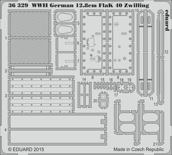 Image du produit Eduard WWII Allemand 12,8cm Flak 40 Zwilling f.Ta Takom