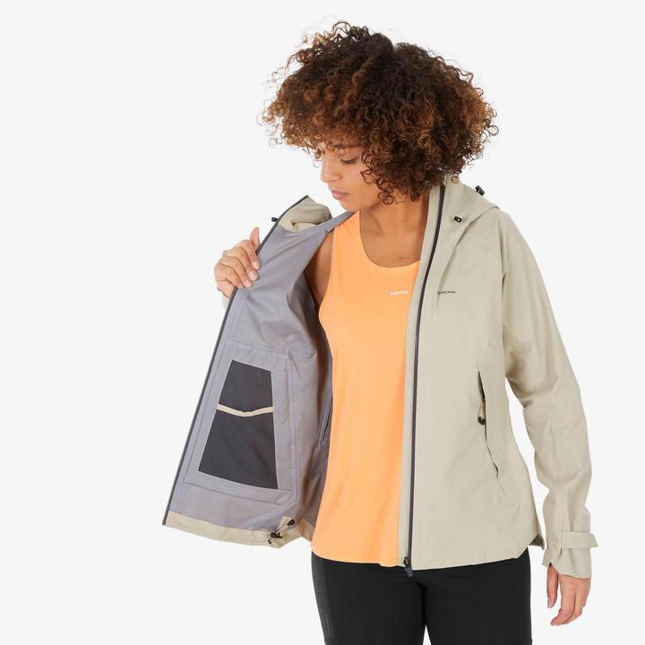 Actual product image Quechua Women's hiking jacket waterproof mountain hiking - MH500 beige (XXL)