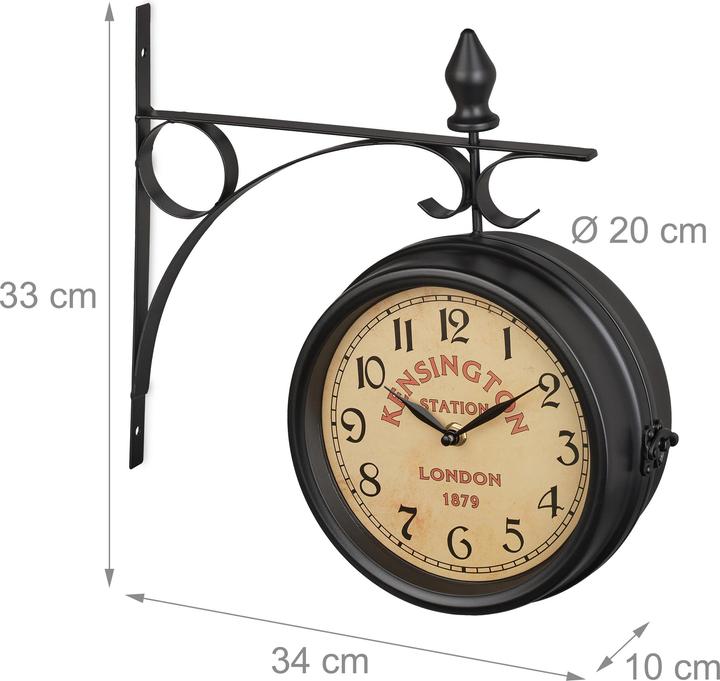 Produktbild Relaxdays Bahnhofsuhr (34 cm)