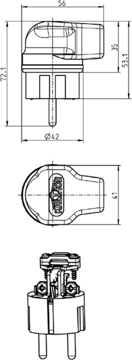 Produktbild Bachmann ELECTRIC 919171 919.171 VOLLGUMMIWINKELSTECKER (CEE 7/4)