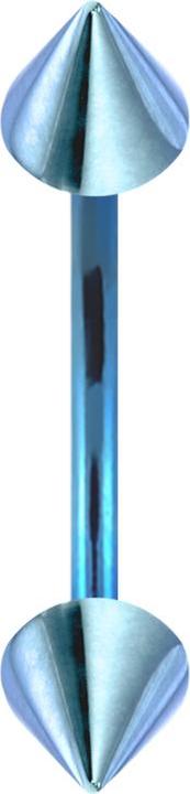 Star Piercing Micro Banane hellblau mit zwei Cone (ohne Messing, Titan G23)