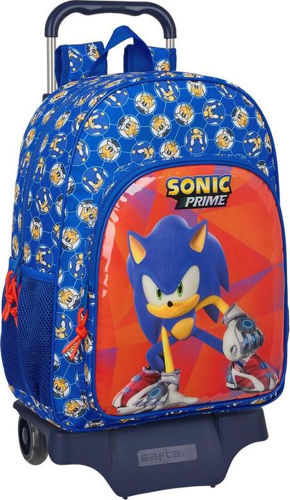 Dynasonic School rucksack with wheels Sonic Prime Blue 33 x 42 x 14 cm