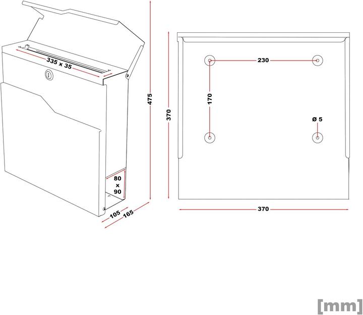 Produktbild Wiltec Moderner Design Briefkasten V19