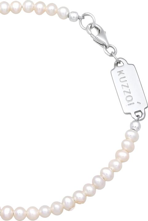 Produktbild Kuzzoi Armband Süsswasserperlen klassisch schlicht 925 Silber (21 cm, No stone, Edelstahl, Süsswasserzuchtperlen, 925er Sterling Silber)