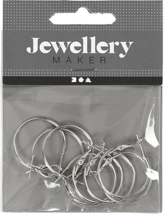 Immagine prodotto Creativ Company Orecchino rotondo, placcato argento 25 mm, 8 pezzi (Metallo)