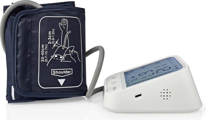Produktbild Nedis SmartLife Blutdruckmessgerät | Arm | Bluetooth | LCD-Anzeige | 22 - 42 cm | Anzeige des Stillh (Blutdruckmessgerät Oberarm)