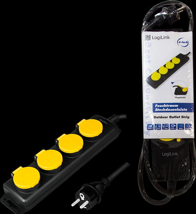Actual product image LogiLink Moisture-proof socket strip (4 x, CEE 7/3)