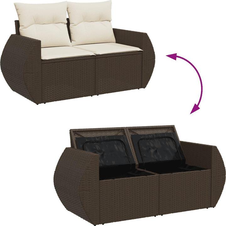 Image du produit VidaXL Meuble de jardin Canapé Ensemble de jardin Ensemble de jardin 10 pièces Marron