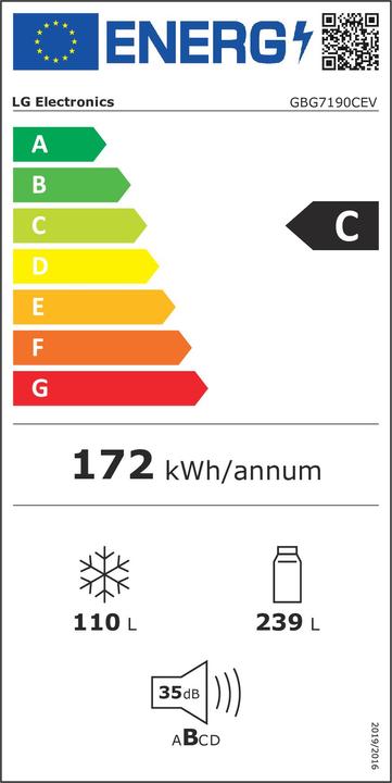 Energie-Label LG MoodUP InstaView GBG7190CEV (349 l)